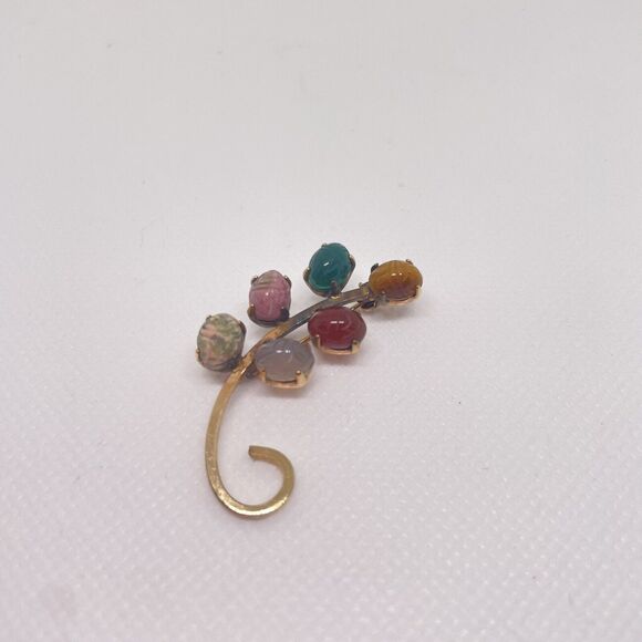 VINTAGE EGYPTIAN REVIVAL SIGNED BAL-RON SCARAB 12K FLOWER PIN BROOCH - Picture 3 of 8